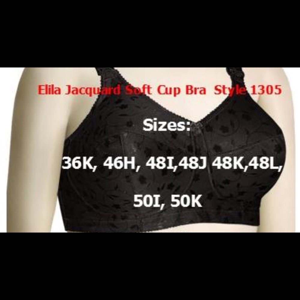 Size 48J Brand New Elila Jacquard black bras